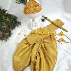 Little Krishna Costume for Kids - Gold(Full Set with Accessories)